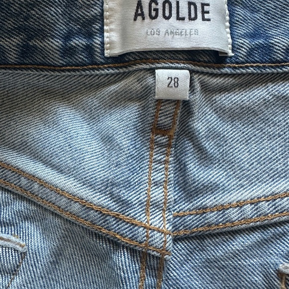 Agolde Women's Light Blue Distressed Parker Shorts size 28 - Picture 4 of 9